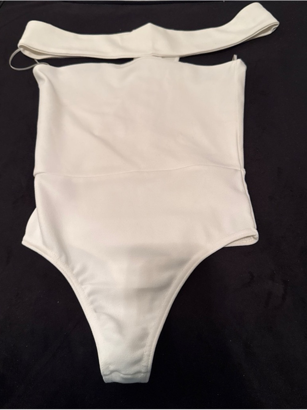White off-shoulder bodysuit